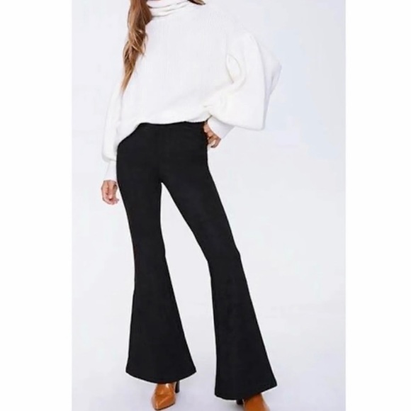 New! Clearance 🎉Black Tennessee Suede wide Flare Bell Pants - Picture 9 of 10